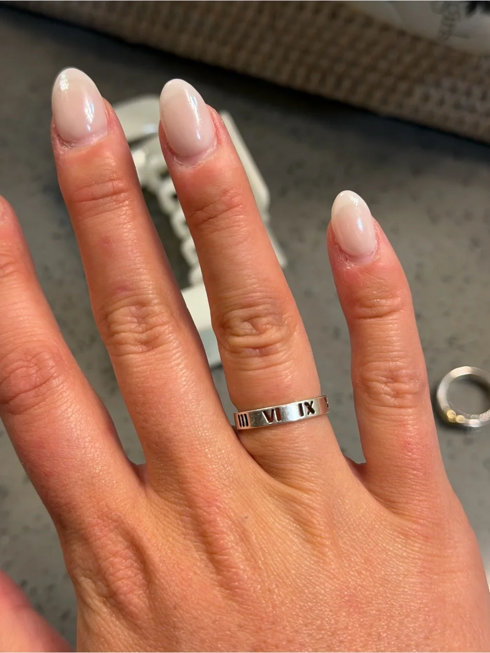 Tiffany & Co. Silver Roman Numeral Band Ring size 6